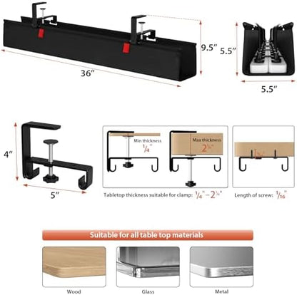 Univivi No Drill Under Desk Cable Management Tray, 36 inch Cable