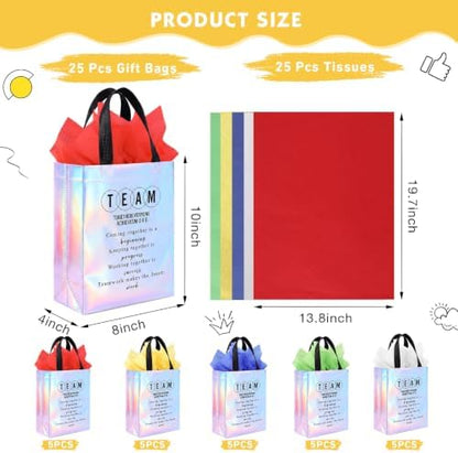 Addblu 25 Pack Employee Appreciation Gift Bags with Handles, Bulk