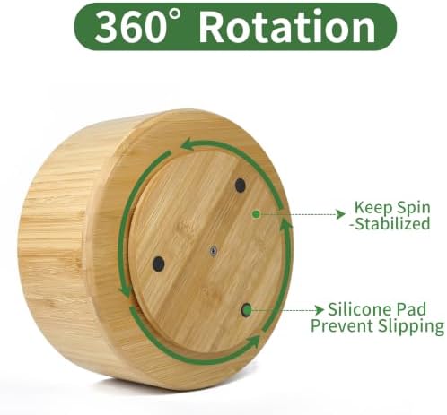 VaeFae 360 Rotating Bamboo Pen Holder for Desk, Art Supply Storage
