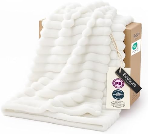 Bedsure Soft Cozy Throw Blanket for Couch Decor Gift Off White 50"x70"