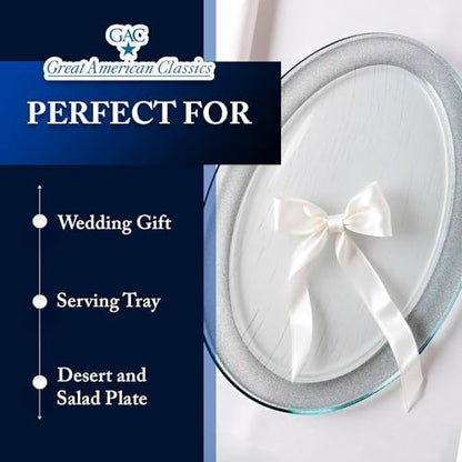 Tempered Glass Oval Meat Serving Tray – Durable Food Platter for