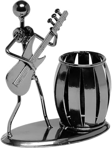MyGift Guitar Pen Holder Desk Office Decor Gift For Men
