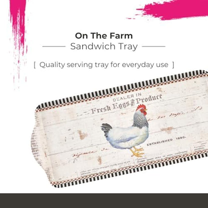 Pimpernel On the Farm Rectangular Melamine Tray – (14.5" x 6.25")