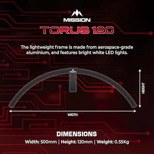 Mission Darts | Torus 120° | Bright White LED | Dart Board Lighting