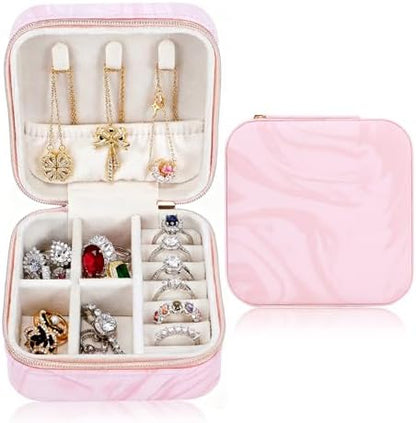 Travel Jewelry Case,Small Jewelry Box with Mirror,Gift for Girls Women