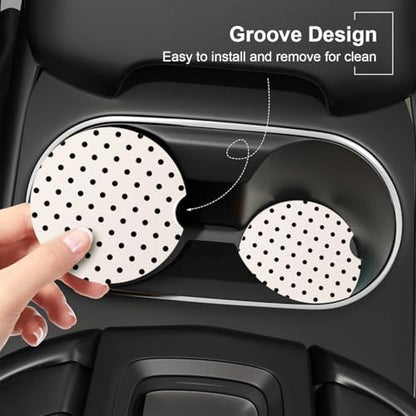 Ceramic Car Coasters – Absorbent Car Cup Holder Coaster Set for Women