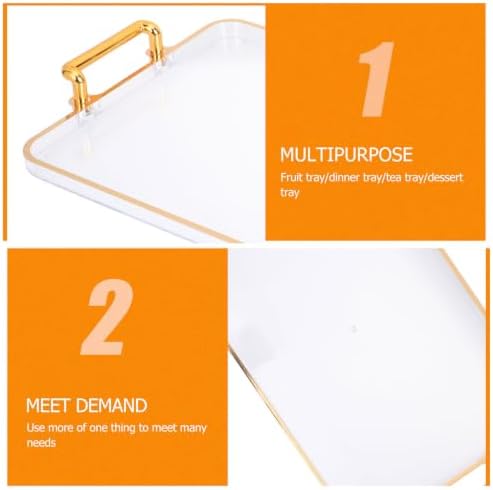 Rectangular Acrylic Dessert Tray with Handles for Cupcakes