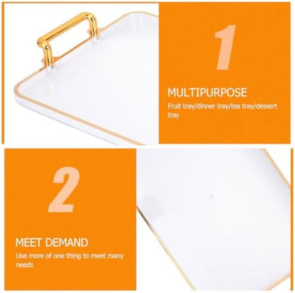Rectangular Acrylic Dessert Tray with Handles for Cupcakes