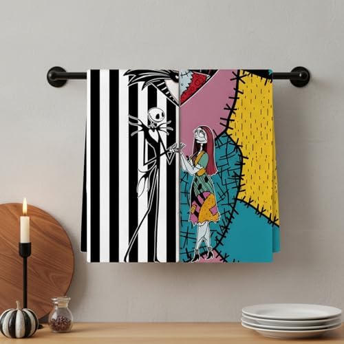 2Pcs Halloween Kitchen Towels Nightmare Before Holiday Christmas Decor