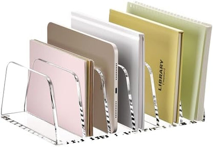 YUXUN Desk File Organizer,6-Section Acrylic Desk Organizer,Vertical