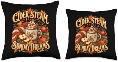 Cider Steam and Sunday Dreams Fall Autumn Throw Pillow