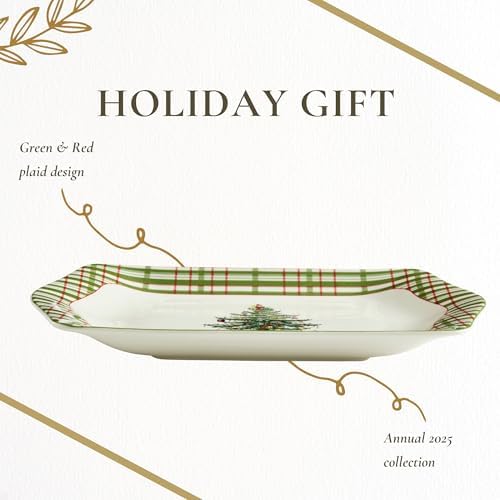 Spode Christmas Tree Collector Serving Tray - Checkered
