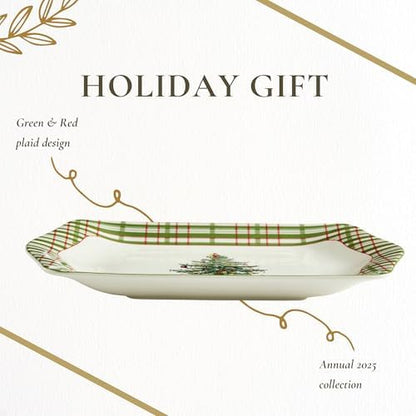 Spode Christmas Tree Collector Serving Tray - Checkered