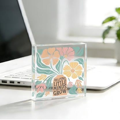Helping Minds Grow Sign, Teacher Office Decor for Desk, Shelf