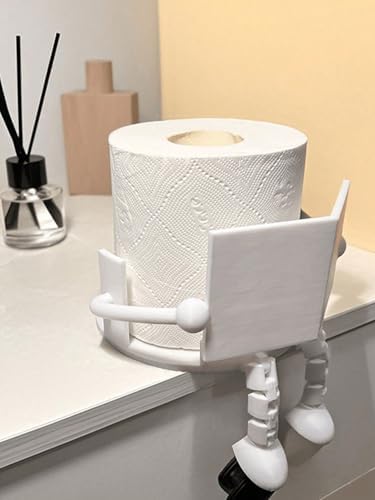 Plastic Toilet Paper Holder Stand Cute Character Reading Book Coffee