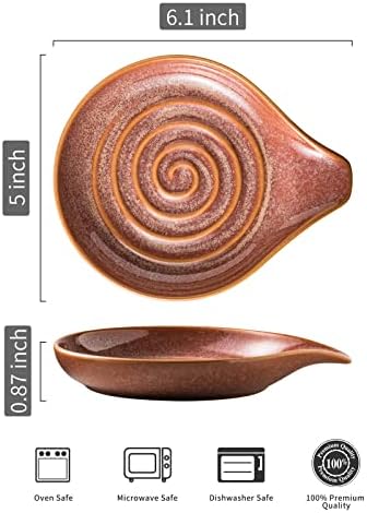 LAUCHUH Spoon Rest for Stove Top, Ceramic Spoon Holder for Kitchen