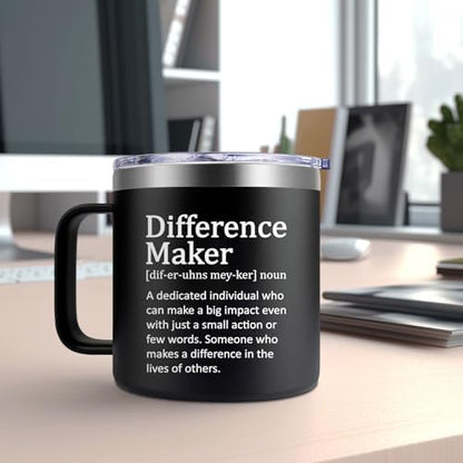 Fufendio Thank You Gifts for Men - Difference Maker Mug 14oz for