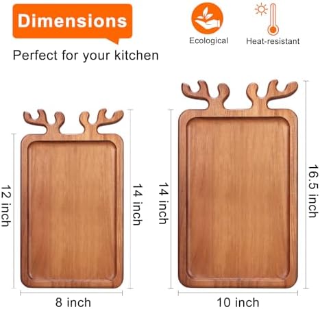 Renawe Large Acacia Wood Platter for Christmas Charcuterie Board