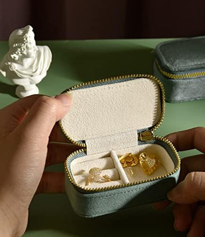 TAIMY Mini Jewelry Travel Case, Velvet Small Travel Jewelry Box