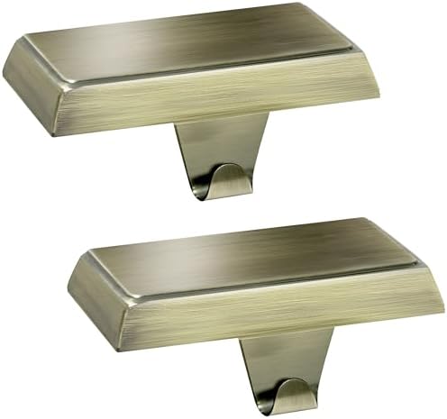OCTERIC 2 Pcs Bronze Christmas Metal Stocking Holders for Mantle