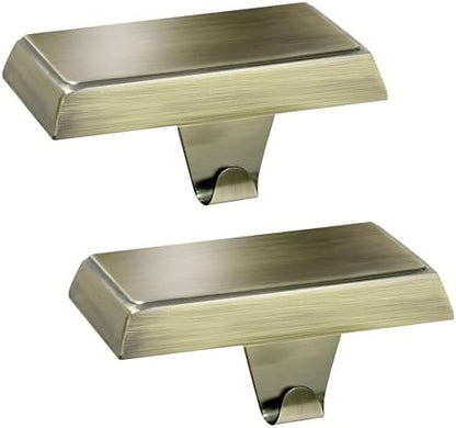 OCTERIC 2 Pcs Bronze Christmas Metal Stocking Holders for Mantle