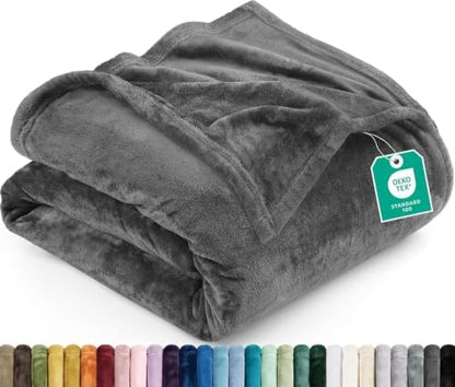 Utopia Bedding Ultra Soft Fleece Bed Blanket Throw Size Grey