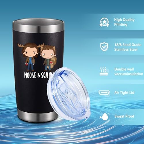 20oz Supernatural Moose Squirrel Insulated Stainless Steel Tumbler