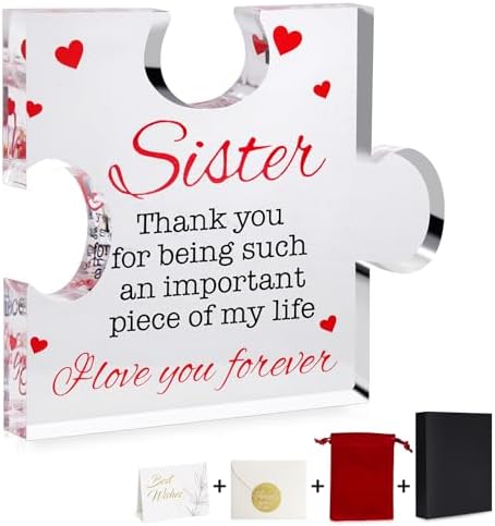 Gift for Sister, Personalized Engraved Acrylic Plaque with Gift Box