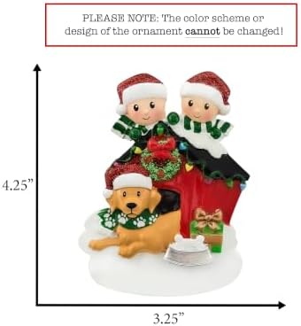 Personalized Couple with Dog Christmas Ornament 2026 | Family of 2