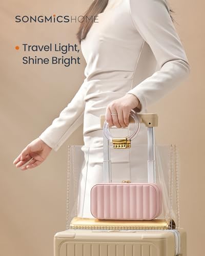 SONGMICS HOME Travel Jewelry Case, Portable Box Organizer with Mirror