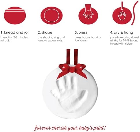 Pearhead Babyprints Ornament, Baby's First Christmas Holiday Keepsake