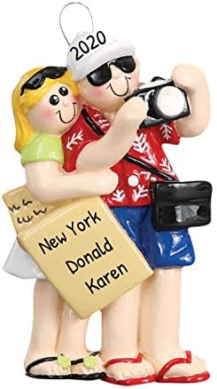 Personalized Our First Christmas Ornament 2026, Travel Vacation Couple