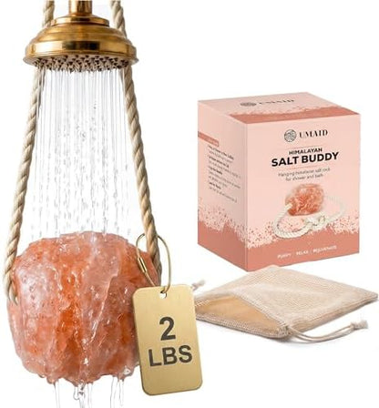UMAID Himalayan Pink Salt Rock for Shower & Bath – Salt Buddy® 2 lb