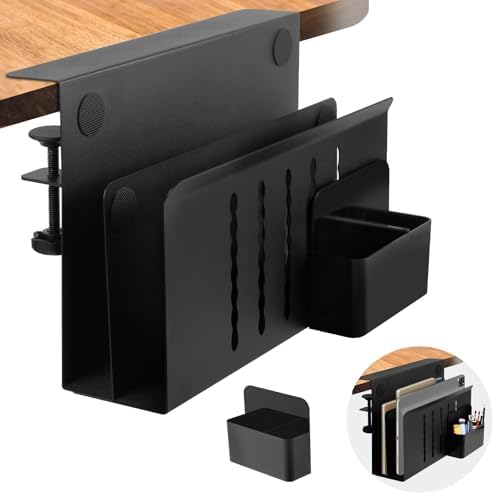 Desk Side Storage, 2 Tier Steel Hanging Organizer, No Drill Side Desk