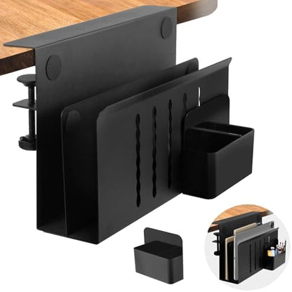 Desk Side Storage, 2 Tier Steel Hanging Organizer, No Drill Side Desk