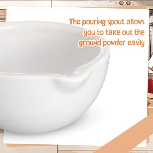 2 Sets Ceramics Mortar and Pestle Set, 5.3 and 3.2 Inch