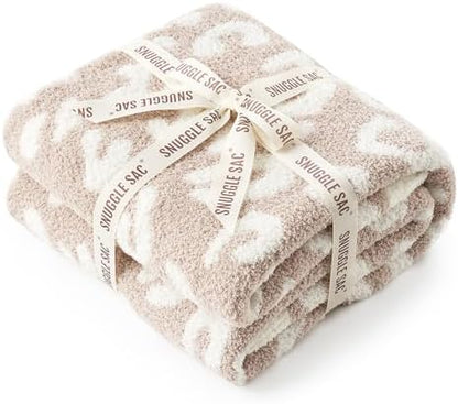 Snuggle Sac Leopard Throw Blanket for Couch Bed Sofa 50x60 inches