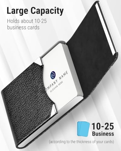 MaxGear Business Card Holder, PU Leather Business Card Case, Black