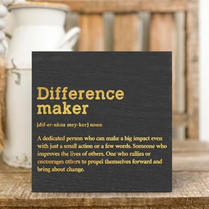 Difference Maker Definition Home Office Decor Wooden Box Sign Black