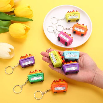 12 Pcs Dumpster Emotional Support Keychain for Adults Funny Xmas