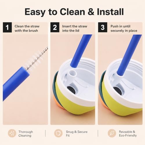 Joshey Replacement Straws for Owala FreeSip 24oz & 32oz, 6 Pack
