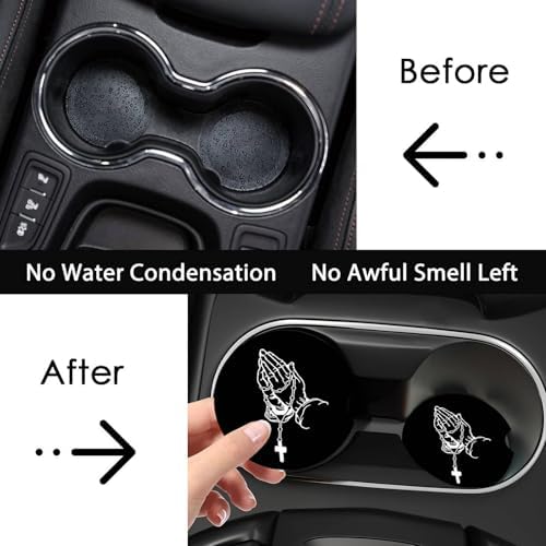 2Pack Blue Rose Car Cup Holder Coaster Neoprene Car Coasters