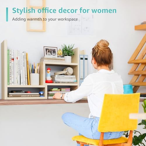 Desktop File Organizer Desk Organizer Shelf - Wooden Office