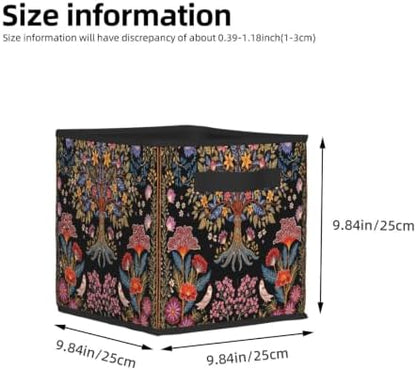 Fabric Storage Bins Closet Storage Bins - Tree of Life Vibrant Folk