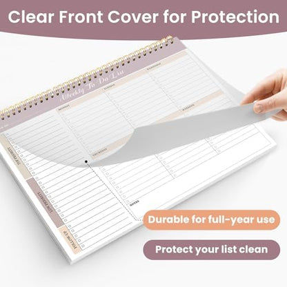 Weekly To Do List Notepad with 52 Undated Sheets(8.5"×11")- Undated