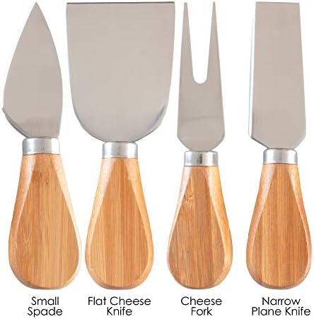 Totally Bamboo 4-Piece Cheese Tool Set, Charcuterie Board Accessories