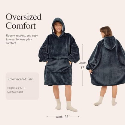 Krifey Wearable Blanket Hoodie, Oversized Sherpa Hooded Blanket for