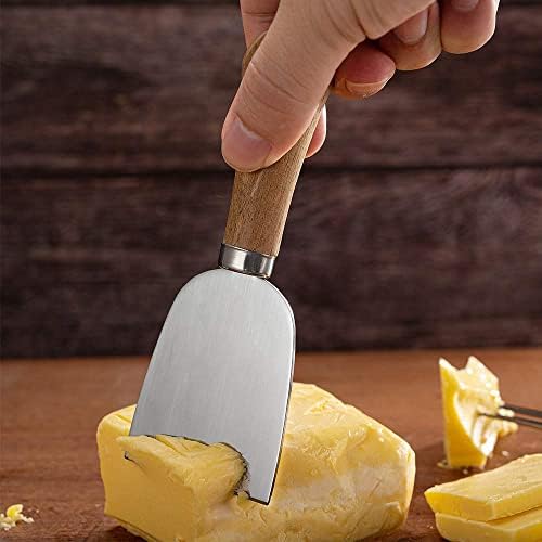 4 Pieces Cheese Knife Set with Wooden Handles Stainless Steel Cheese
