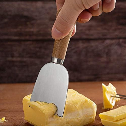 4 Pieces Cheese Knife Set with Wooden Handles Stainless Steel Cheese
