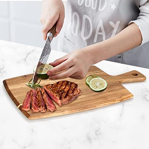 Acacia Wood Chopping Cutting Board Kitchen with Handle Charcuterie